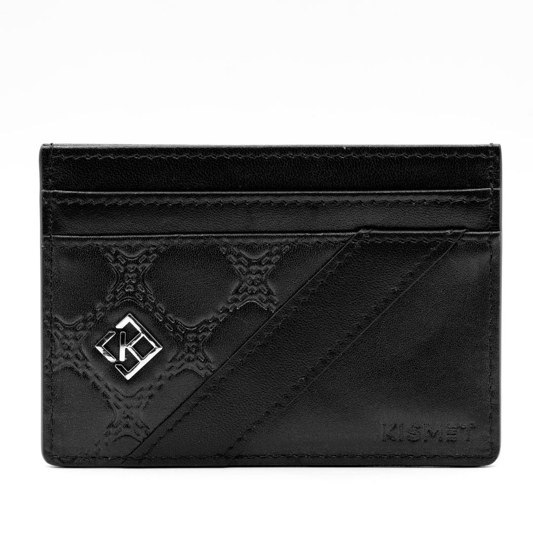 Black Leather Card Holder | Black Cardholder | Kismet London