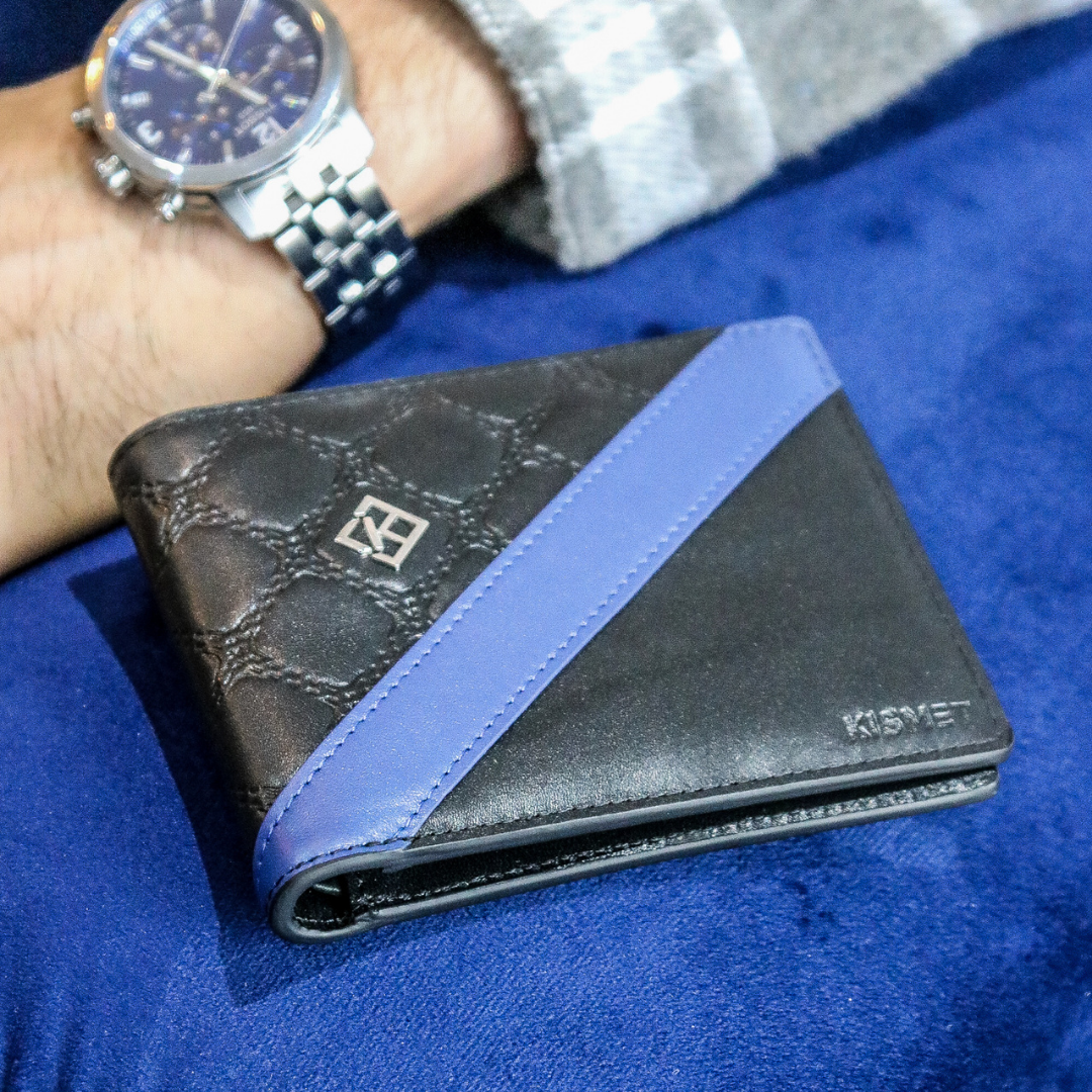 Card Wallets Women's | Black and Blue Wallet | Kismet London