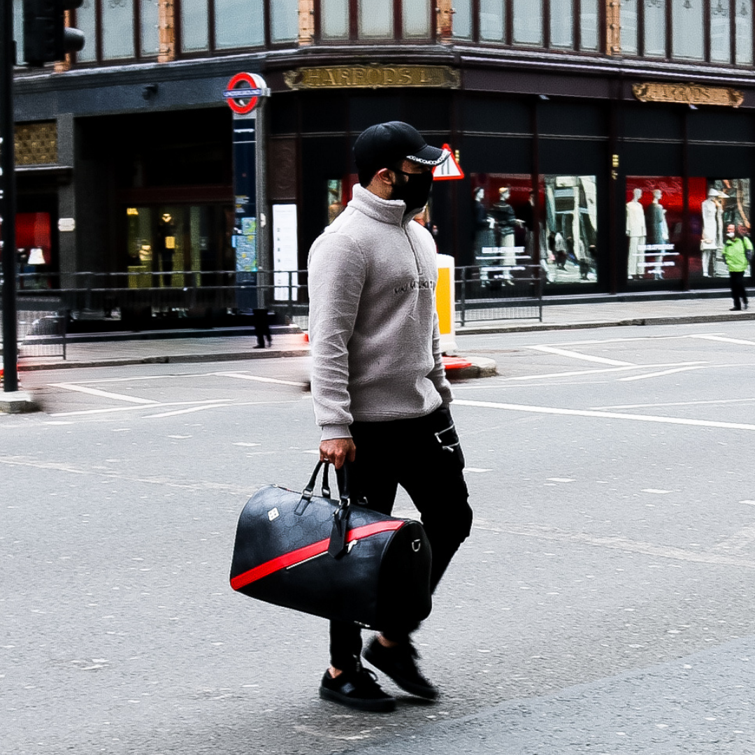 Black And Red Duffel Bag | Duffel Hand Bag | Kismet London