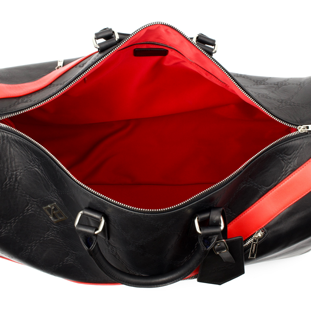 Black And Red Duffel Bag | Duffel Hand Bag | Kismet London
