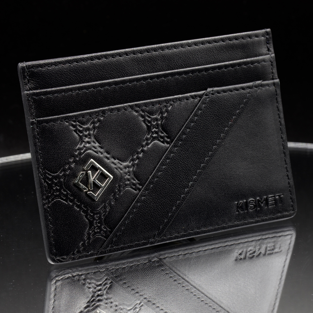 Black Leather Card Holder | Black Cardholder | Kismet London