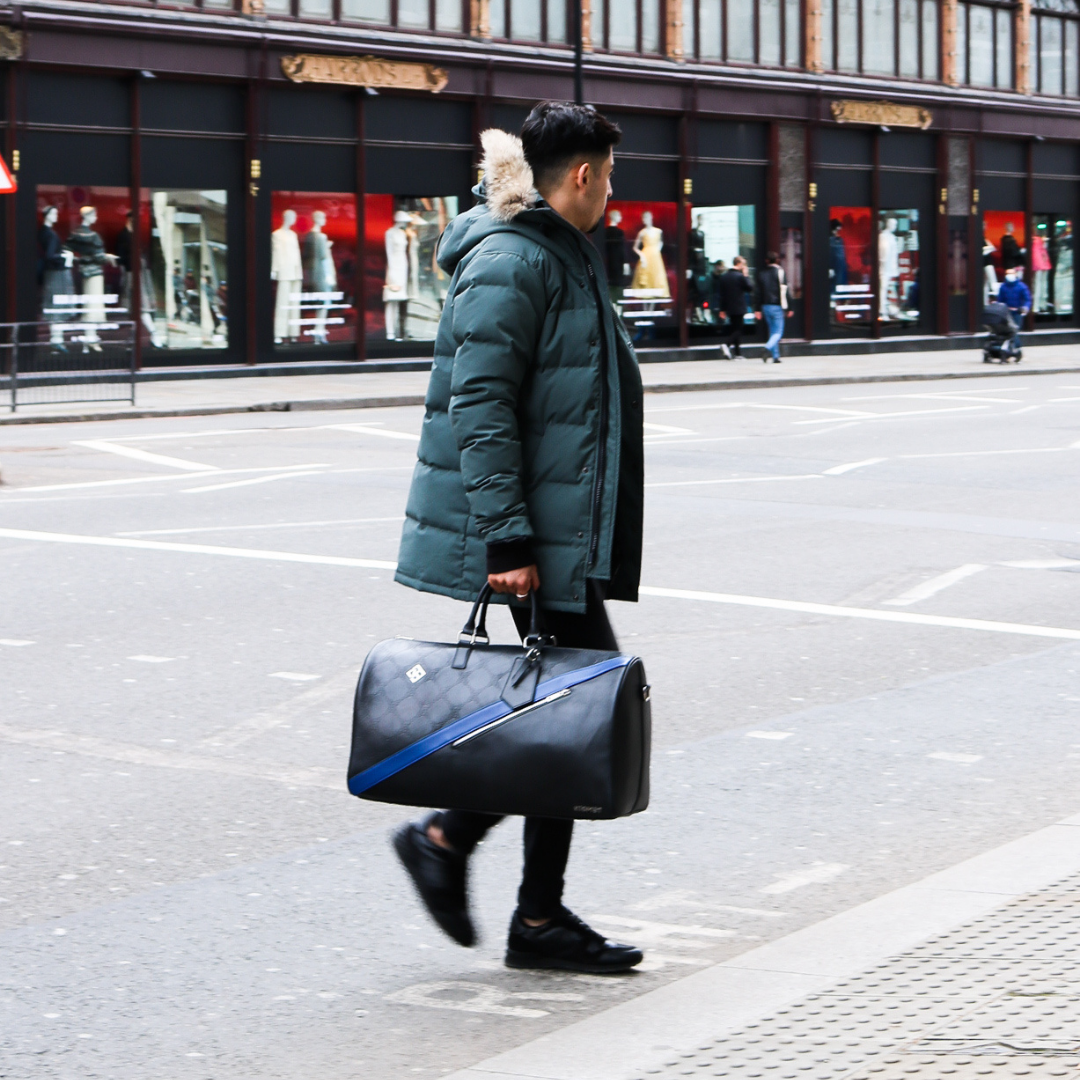 Blue Duffel Bag | Duffel Handbag | Kismet London