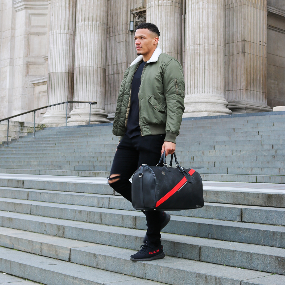 Black And Red Duffel Bag | Duffel Hand Bag | Kismet London