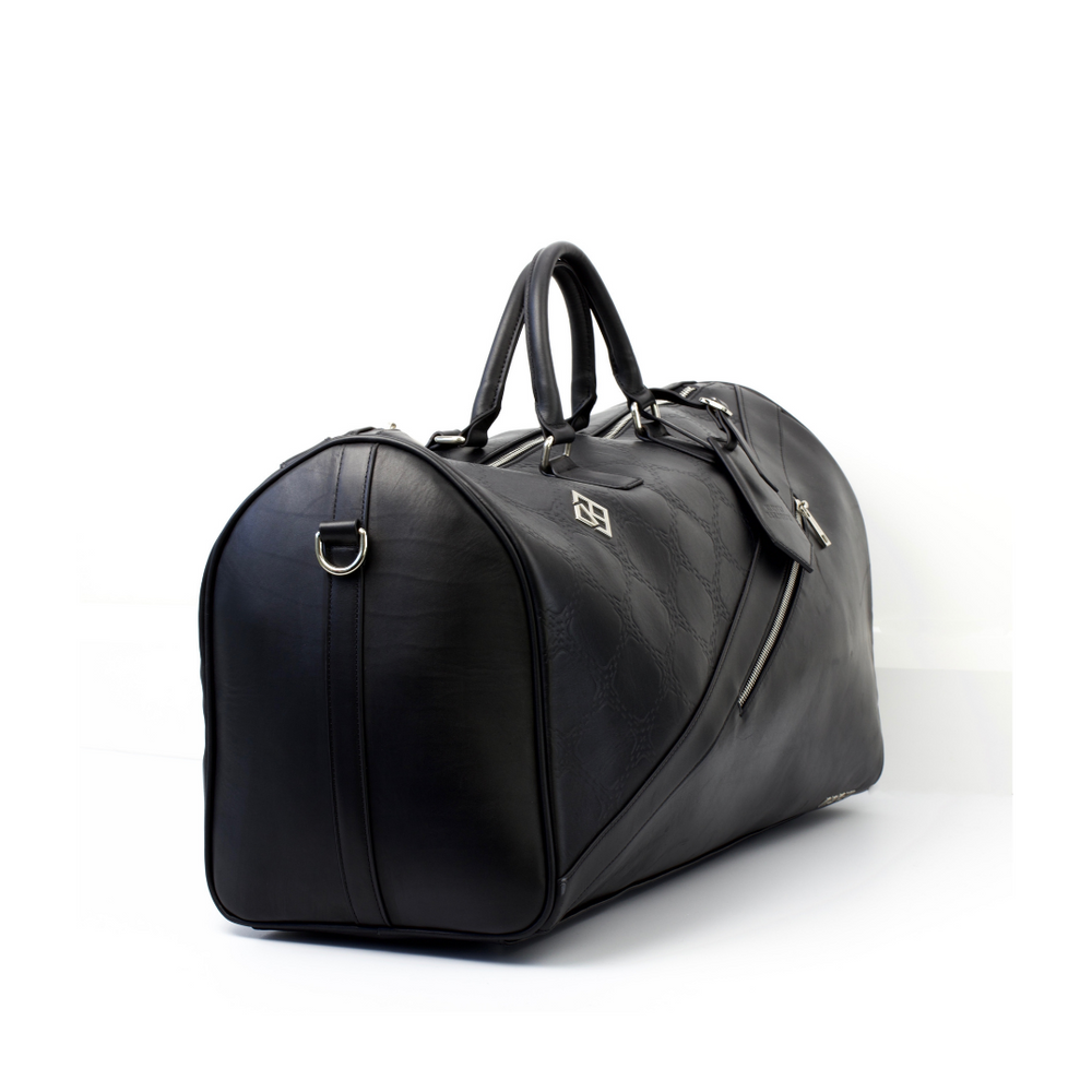 Mens leather duffle bag black hotsell