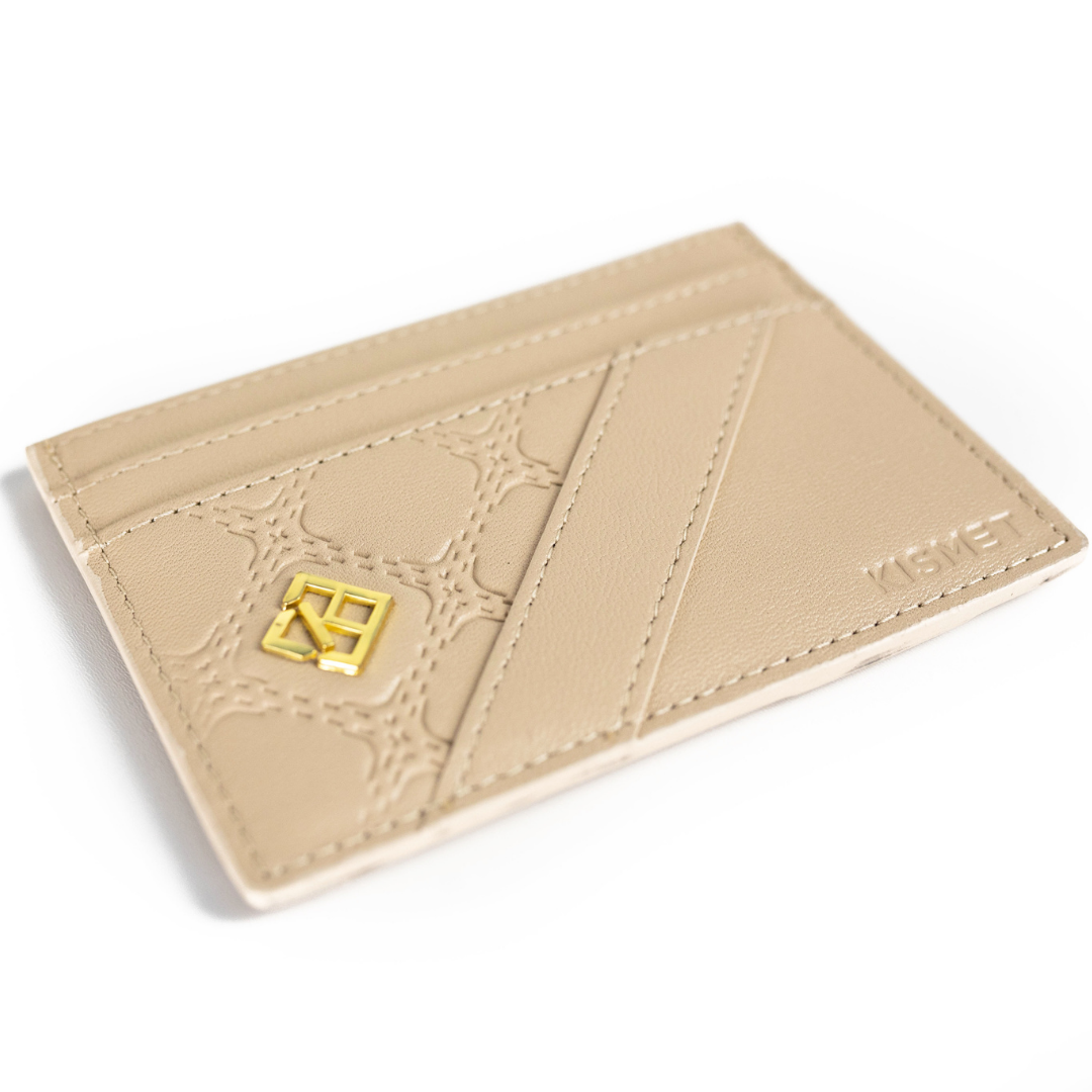 Ladies Leather Card Holder | Beige Cardholder | Kismet London