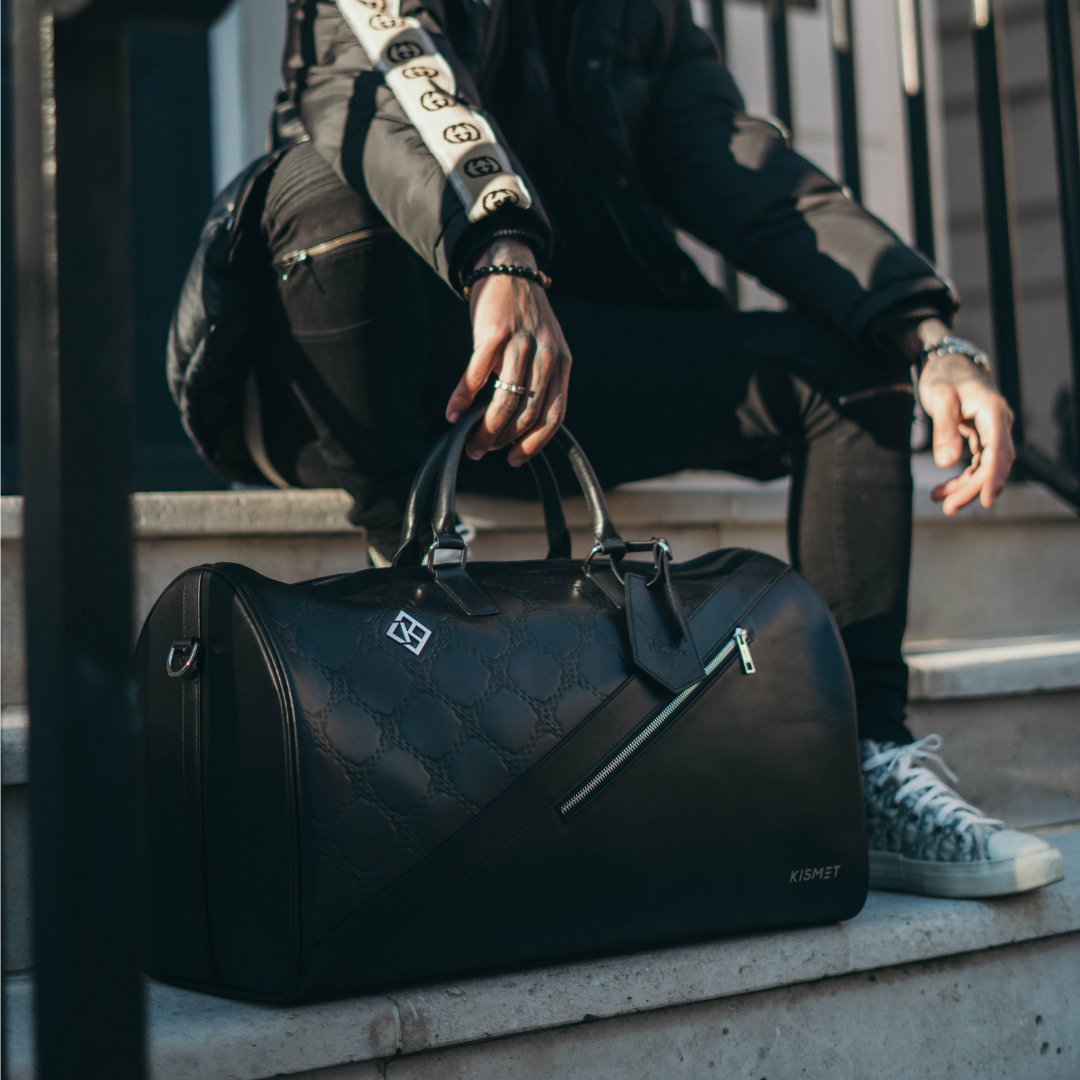 Black Duffel Bag Holdall Bag Leather Gym Bag Kismet London